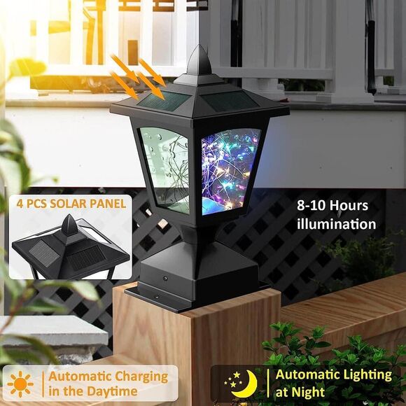 30 Pcs Colorful LED, 4  Silicon Solar Panels, fit 4x4 6x6 Wooden Posts 2 pack - Picture 2 of 6